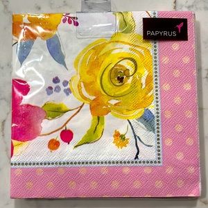 Decorative Paper Floral Napkins -  Packs.  See details.